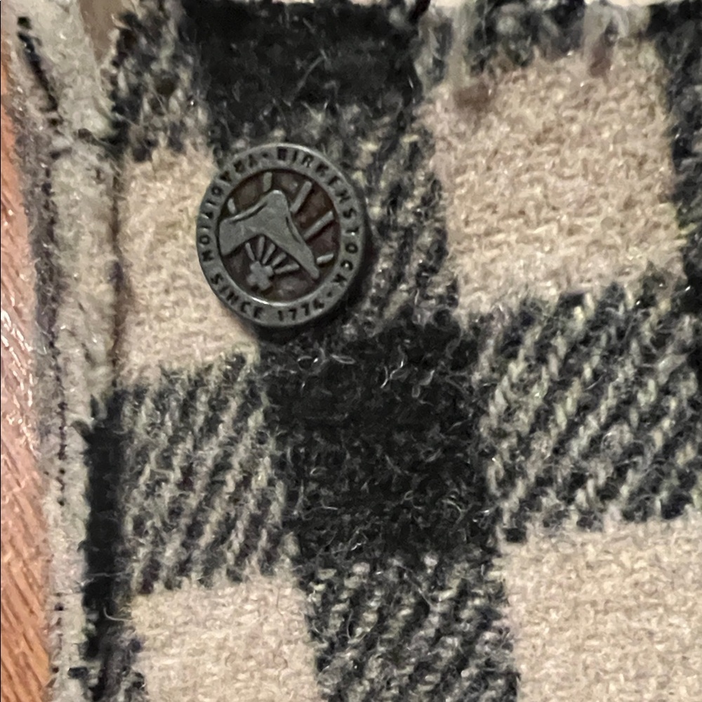 Birkenstock Plaid Zermatt shearling Slippers - Black and Cream - Picture 3 of 4